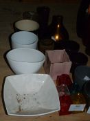 *Seventeen Assorted Pot Pourri Bowls, Glass Vases, Ceramic Vases, etc.