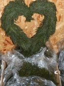 *Box Containing 10 Black Heather Heart Shape Wreaths