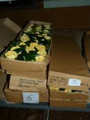 *Six Boxes Containing Three Dozen Vanilla Artificial Roses