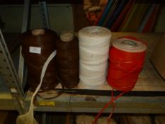 *Four Part Rolls of Tubular Netting (Two Brown, one White, One Red)