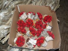 *Box Containing Eight Artificial Rose Centerpieces