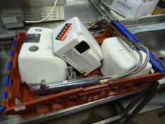 Three Electric Hand Dryers and Two Sets of Pillar Taps