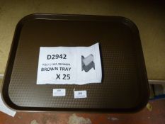 Pack Containing Twenty Five Polycarbonate Brown Trays 46x36cm