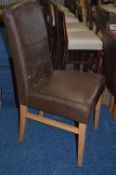 Four Leather Highback Dining Chairs