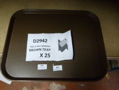 Pack Containing Twenty Five Polycarbonate Brown Trays 46x36cm