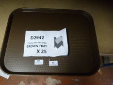 Pack Containing Twenty Five Polycarbonate Brown Trays 46x36cm