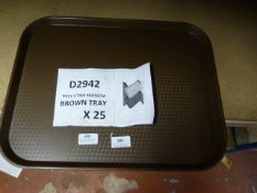 Pack Containing Twenty Five Polycarbonate Brown Trays 46x36cm