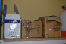 Three Boxes Containing Branded Moretti Glasses
