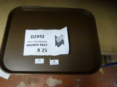 Pack Containing Twenty Five Polycarbonate Brown Trays 46x36cm