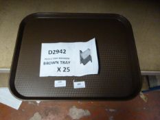 Pack Containing Twenty Five Polycarbonate Brown Trays 46x36cm