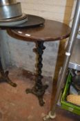 Darkwood Topped Posie Table on Cast Iron Pedestal