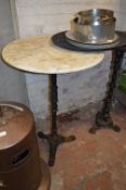 Marble Top Posie Table on Cast Iron Pedestal