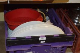Box Containing Assorted White Crockery, etc.