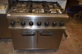 *Six Burner Gas Fired Commercial Cooker over Oven