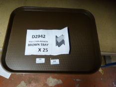 Pack Containing Twenty Five Polycarbonate Brown Trays 46x36cm