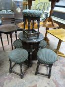 Circular Pub Table with Five Pub Stools