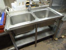 Stainless Steel Double Bowl Sink Unit