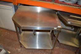 Stainless Steel Shaped Table with Undershelf