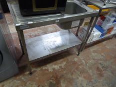 Sissons Stainless Steel Commercial Sink Unit Left Hand Drainer and Undershelf