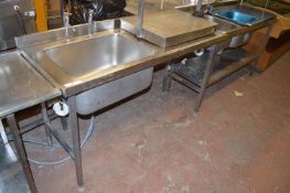 Stainless Steel Commercial Sink Unit with Right Hand Drainer and Pillar Taps