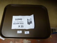 Pack Containing Twenty Five Polycarbonate Brown Trays 46x36cm