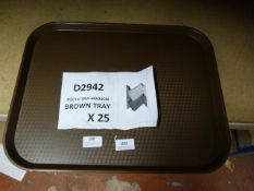 Pack Containing Twenty Five Polycarbonate Brown Trays 46x36cm