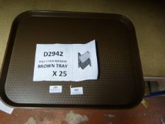 Pack Containing Twenty Five Polycarbonate Brown Trays 46x36cm