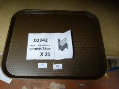 Pack Containing Twenty Five Polycarbonate Brown Trays 46x36cm