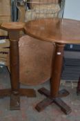 Two Copper Topped Poseur Tables