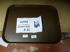 Pack Containing Twenty Five Polycarbonate Brown Trays 46x36cm