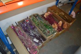 *Five Boxes of Assorted Artificial Foliage and Flowers