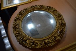Gilt Framed Convex Wall Mirror