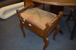 Oak Piano Stool with Lift Up Lid