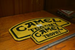 Two Cast Metal Signs 