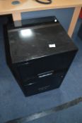 *Black Metal Two Drawer Filing Cabinet