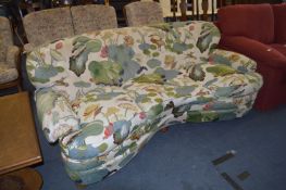S-Shaped Lillypond Patterned Three Seat Sofa