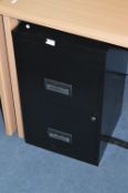 *Black Metal Two Drawer Filing Cabinet