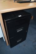 *Black Metal Two Drawer Filing Cabinet