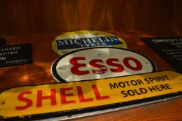 Three Cast Metal Signs 