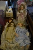 Four Knightsbridge Collection Porcelian Dolls
