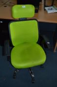 *Green Upholstered Swivel Office Armchair