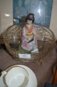 Glass Fruit Bowl and a Japanese Geisha Girl Ornament