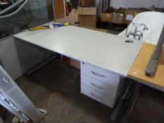 *LIght Grey Single Pedestal Desk