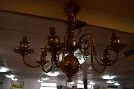 Brass 6 Branch Ceiling Light