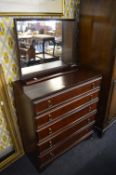 Five Height Chest of Drawers with Dressing Table Mirror