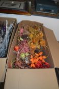 *Box Containing Assorted Artificial Foliage