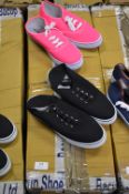 *Twenty Pairs of Converse Style Trainers (Pink and Black) Size: 6