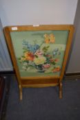 Oak Framed Woolwork Firscreen