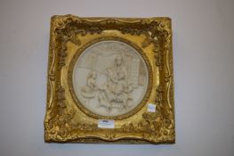 Gilt Framed Marble Effect Relief Plaque