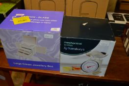 Set of Kitchen Scales and a Jewellery Box